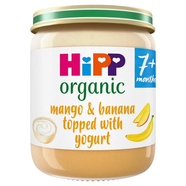 HiPP Organic mango banana baby food jar 160g, UK version