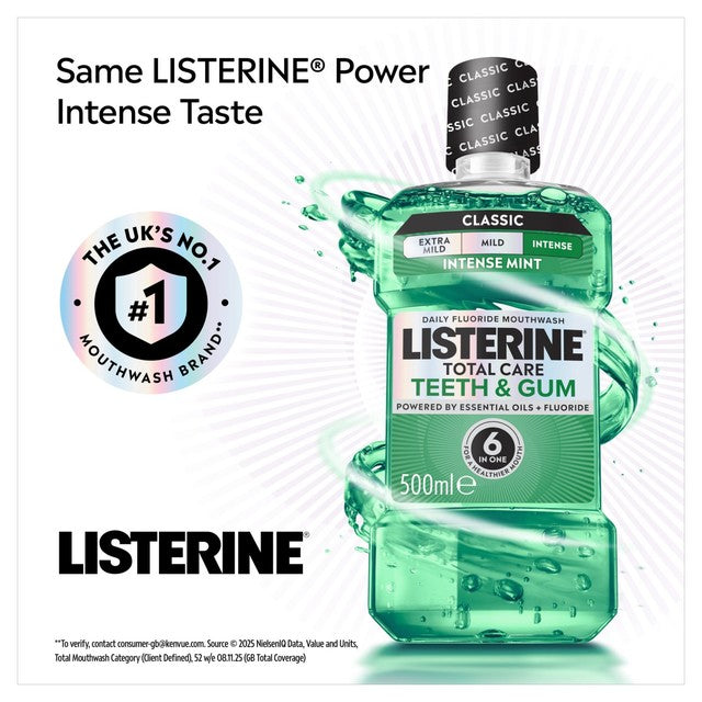 Listerine mouthwash Intense Mint Classic 500ml, UK version