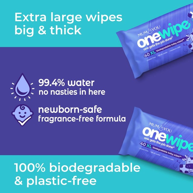 Mum & You OneWipe XL baby wipes 4 pack, imported from the UK