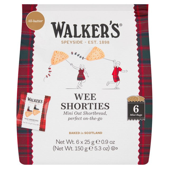 Walkers Shortbread all-butter oat shortbread Wee Shorties 6 x 25g (British brand)