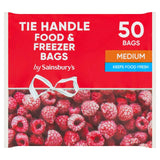 Sainsburys Medium Tie Handle Food  Freezer Bags x50