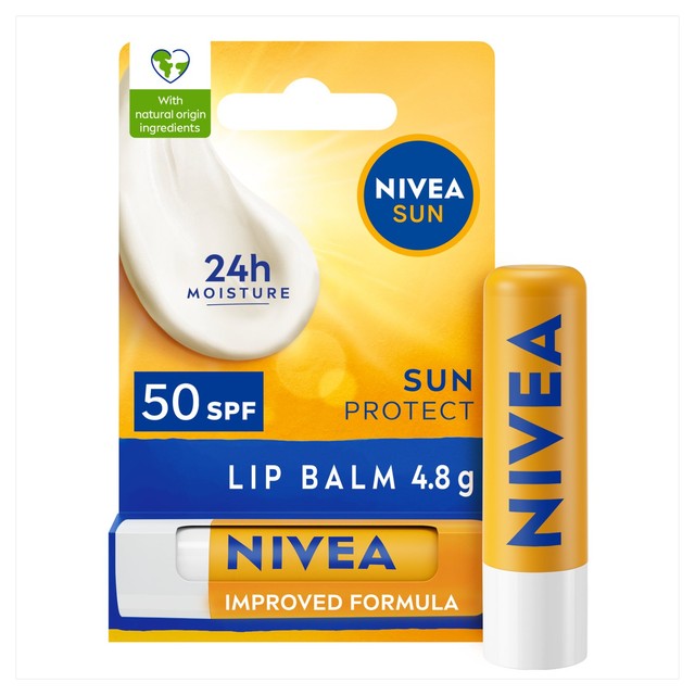 Nivea Sun Protect Lip Balm SPF50 4.8g, imported from the UK