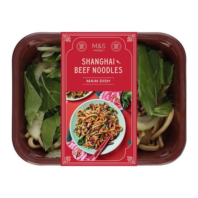 M&S Shanghai beef udon noodles 400g, imported from the UK