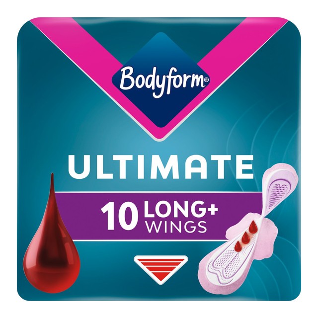 Bodyform Ultimate Ultra Long sanitary towels 10 pack - British product