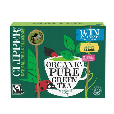 Infusettes de thé vert pur bio Fairtrade Clipper 80 unités