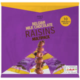 M&S Belgian Milk Chocolate Raisins 10x18g, imported from the UK