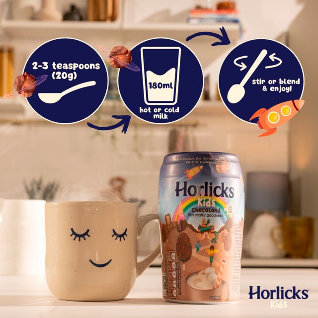 Horlicks Kids Chocoland chocolate malt drink powder 270g, UK version