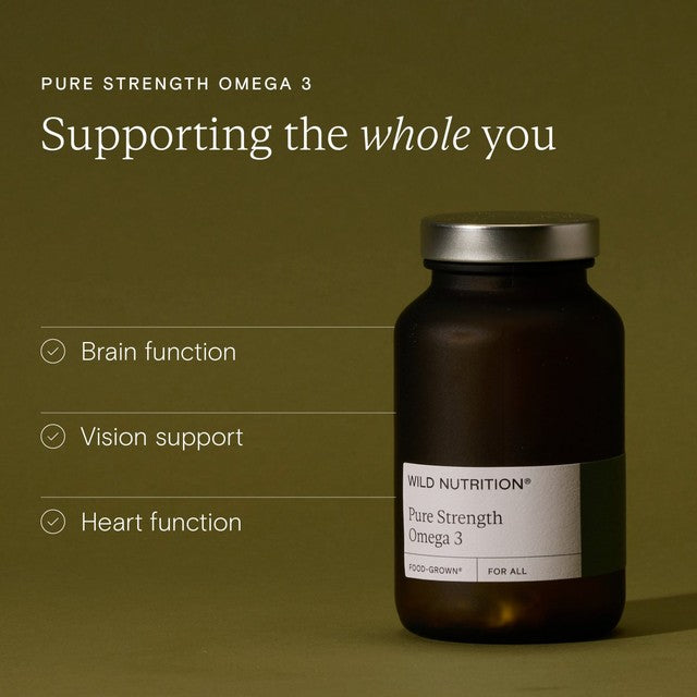 Wild Nutrition pure strength omega 3 capsules 120 count (British brand)