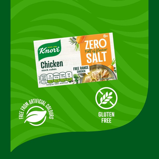 Knorr zero salt chicken stock cubes 72g pack, UK version