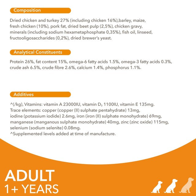 IAMS adult dog food small medium breed with chicken 800g, UK version