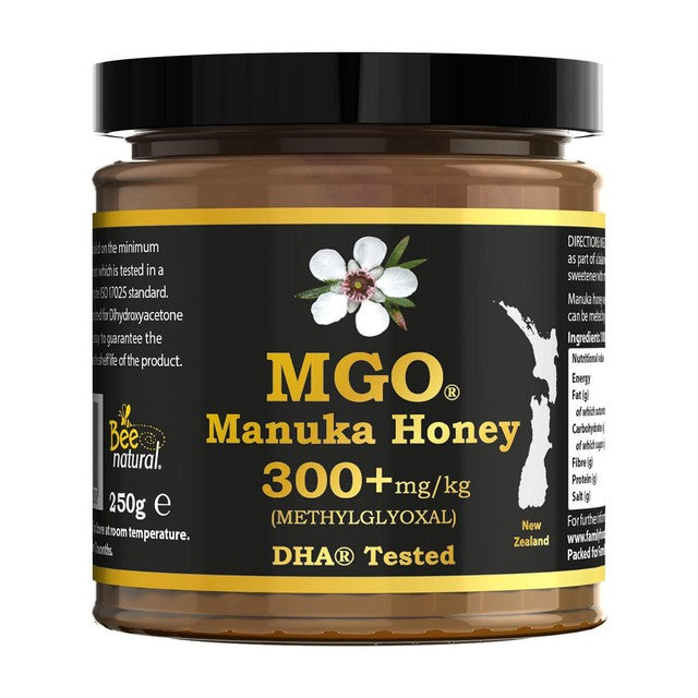 MGO monofloral manuka honey 300+ mg/kg 250g, imported from the UK