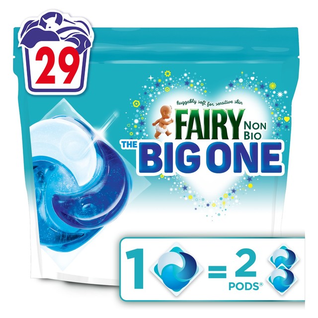 Fairy Non Bio Big One laundry detergent pods 29 washes - British product