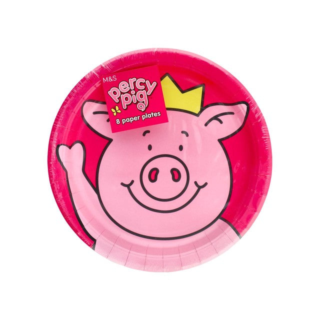 M&S Percy Pig paper plates 23cm, imported from the UK