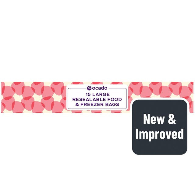 Ocado large resealable food and freezer bags 15 pack, imported from the UK