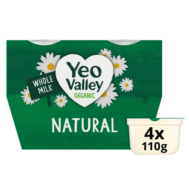 Yeo Valley Organic Natural Yoghurt 4 x 110g (British brand)