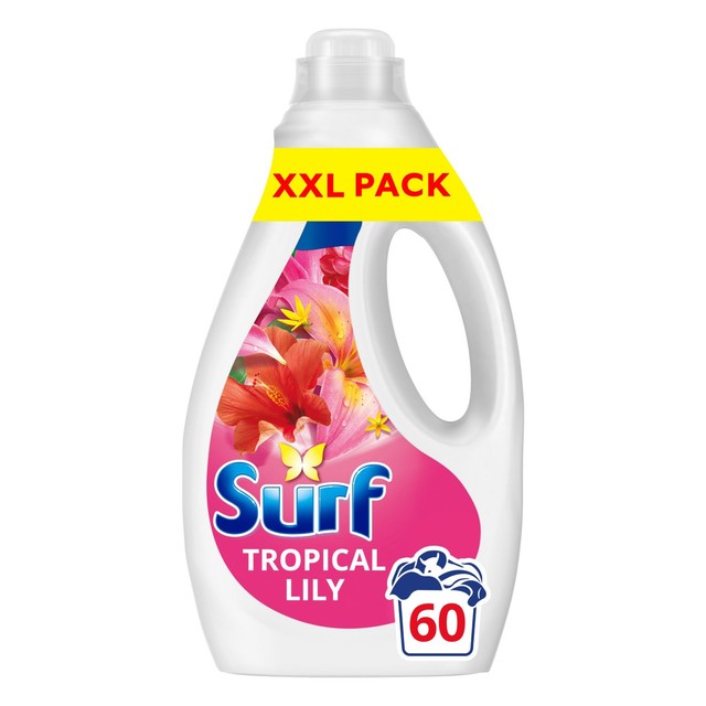 Surf Tropical Lily liquid laundry detergent 60 washes (British brand)