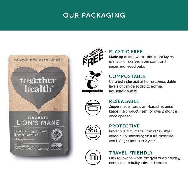Together Health Organic Lions Mane supplement 60 capsules (British brand)