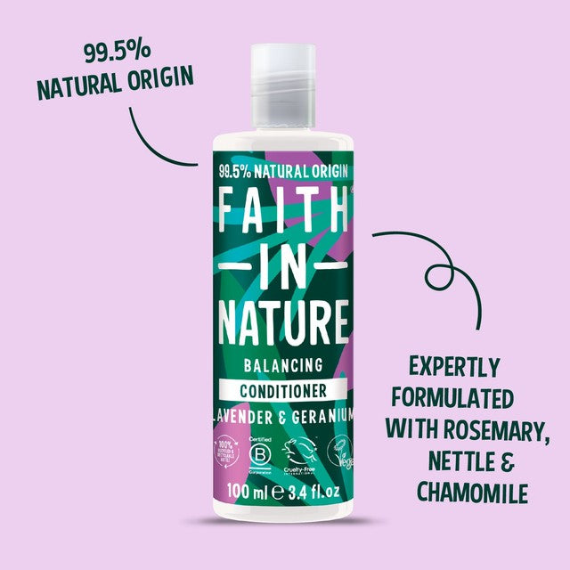 Faith In Nature lavender and geranium conditioner 100ml - British product