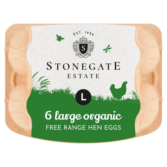 Stonegate organic large free-range eggs 6 per pack (British brand)