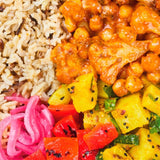 Pollen + Grace Tikka chickpea and vegetable hot bowl 400g, imported from the UK