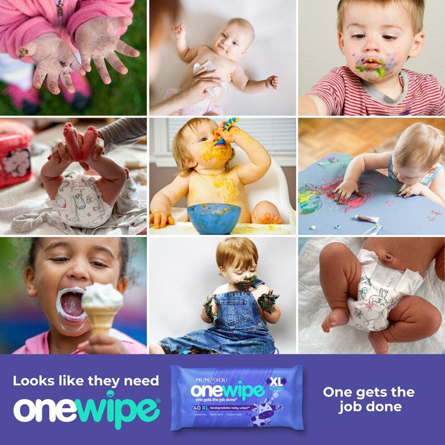 Mum & You OneWipe XL baby wipes 4 pack, imported from the UK