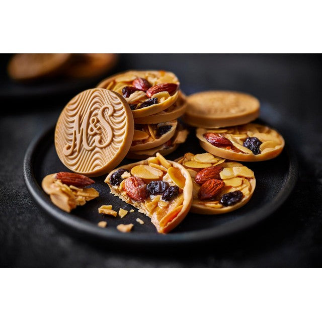 M&S Swiss Golden Blond Chocolate Florentine biscuits 170g, imported from the UK