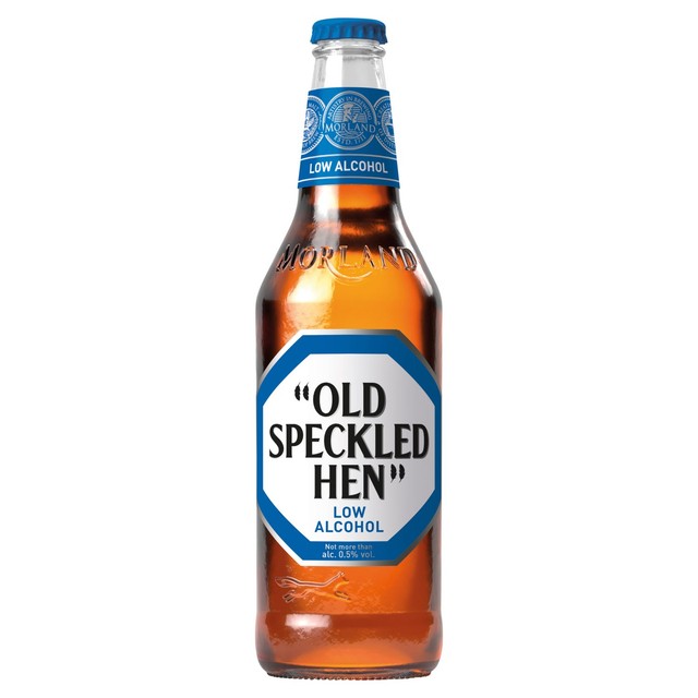 Old Speckled Hen Low Alcohol Beer 0.5% ABV 500ml bottle, imported from the UK
