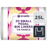 Ocado small tie handle pedal bin liners 25L, imported from the UK