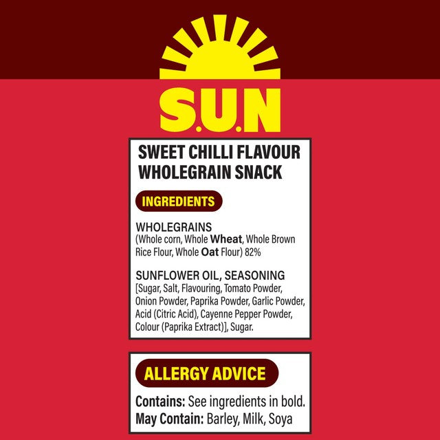 SunBites sweet chilli multigrain snacks 6 pack (British brand)