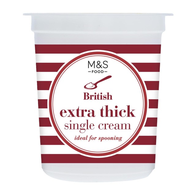 M&S Extra Thick Single Cream 300ml, imported from the UK