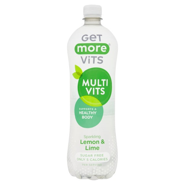 Get More Vits multivitamin sparkling water lemon and lime 1L, UK version