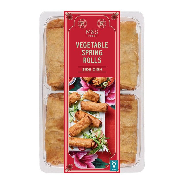 M&S vegetable spring rolls 215g, imported from the UK