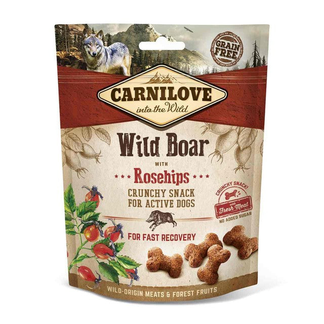 Carnilove wild boar with rosehips crunchy dog treats 200g - British product