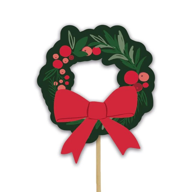 Creative Party Merry Christmas Wreath Cupcake Decorating Kit 28-Piece Pack - British product