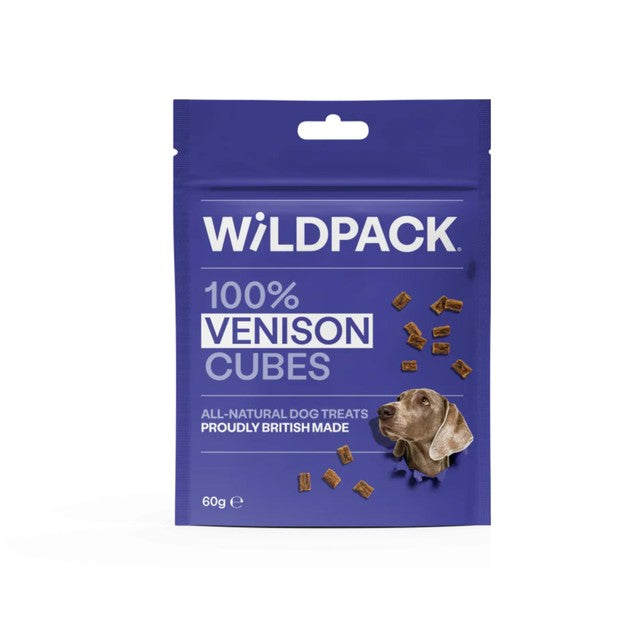 Wild Pack venison cubes dog treats 60g (British brand)