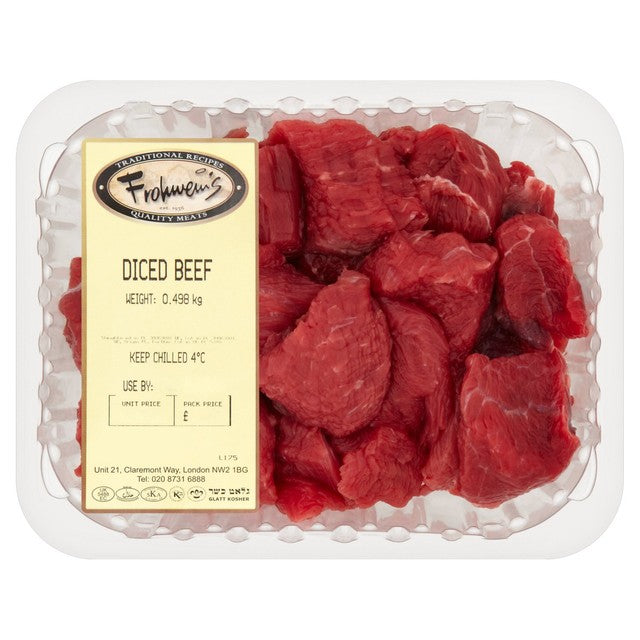 Frohweins diced beef 500g - British product