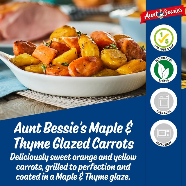 Aunt Bessie's maple & thyme glazed carrots 500g - British product