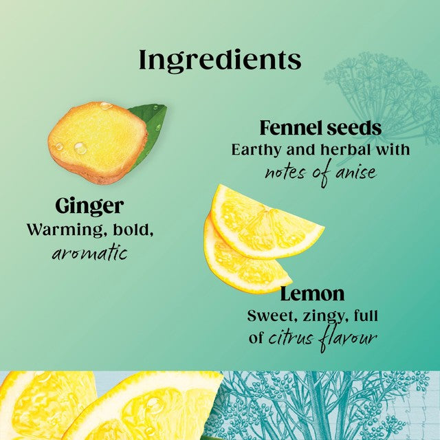 Twinings detox herbal tea with lemon, ginger and fennel, 20 tea bags (British brand)