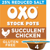 Oxo Reduced Salt Chicken Stock Pots 4x20g, imported from the UK