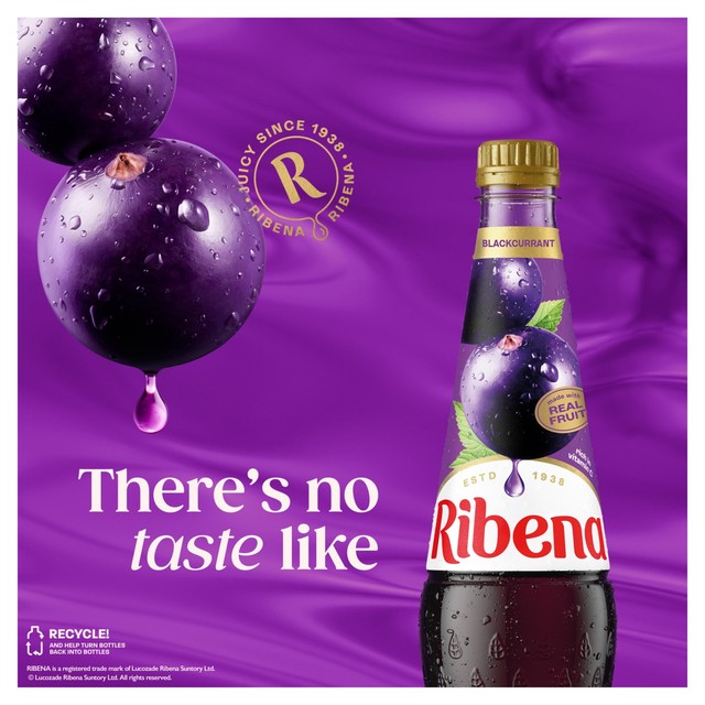 Ribena blackcurrant squash 1.5L, imported from the UK