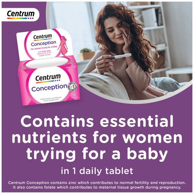 Centrum Conception Fertility Support vitamins 30 tablets - British product