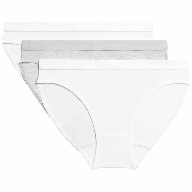 M&S girls cotton knickers white mix 3 pack 8-9 years, imported from the UK