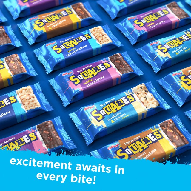 Kellogg's Rice Krispies Squares chocolate caramel cereal bar 4 x 36g, UK version