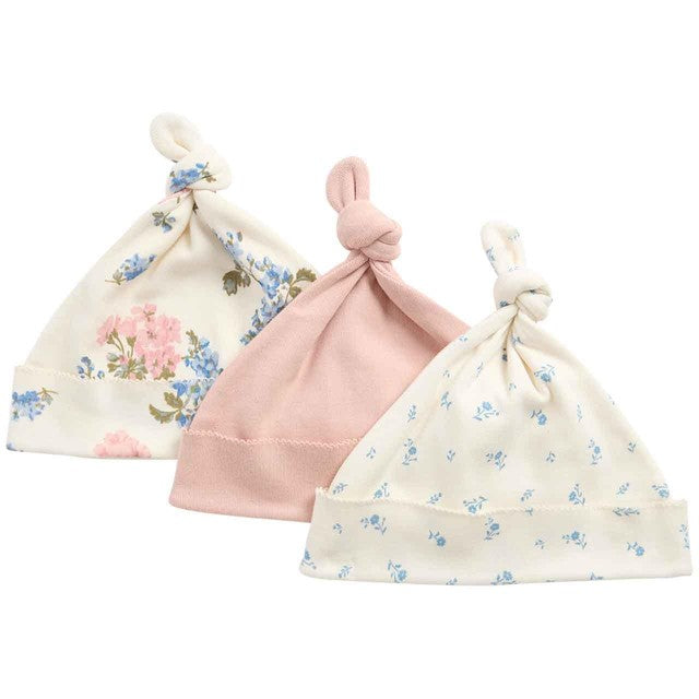 M&S girls cotton floral hats blush 0-6 months, UK version