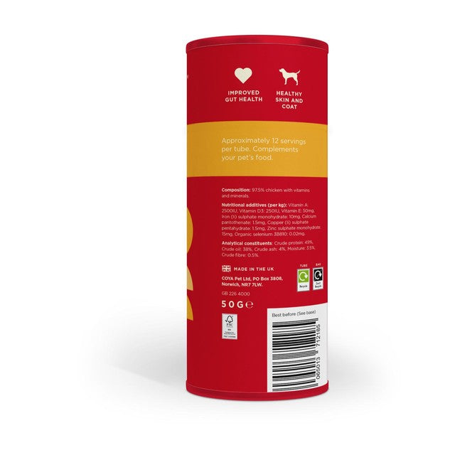 Coya freeze-dried raw chicken dog food topper 50g - British product