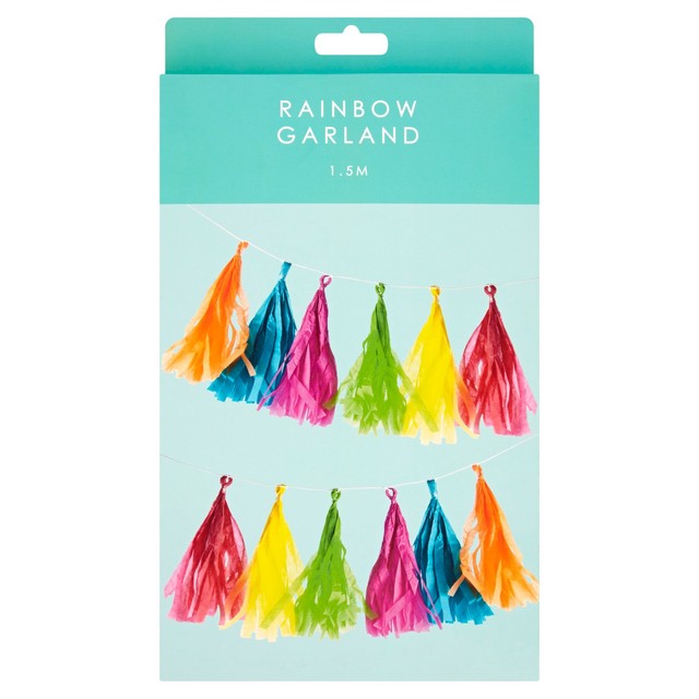 Talking Tables rainbow tassels garland 1.5m (British brand)
