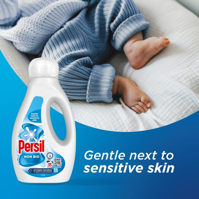 Persil non bio liquid laundry detergent 945ml, imported from the UK