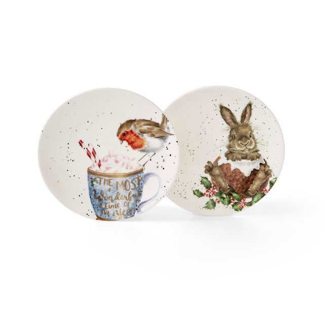 Portmeirion Wrendale Designs coupe plates set of 2 (British brand)