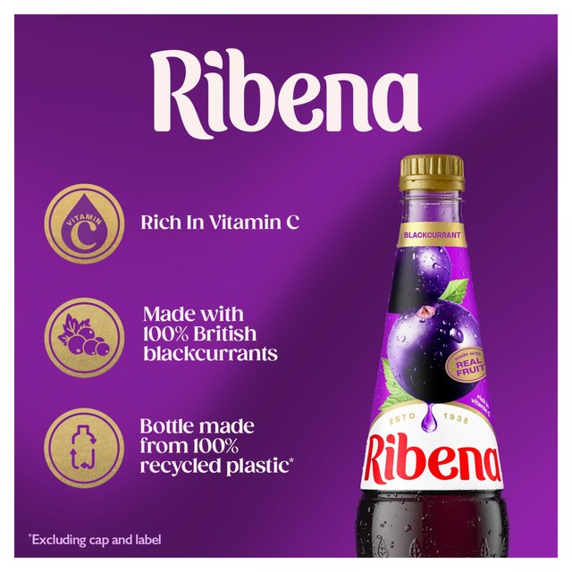 Ribena blackcurrant squash 1.5L, imported from the UK