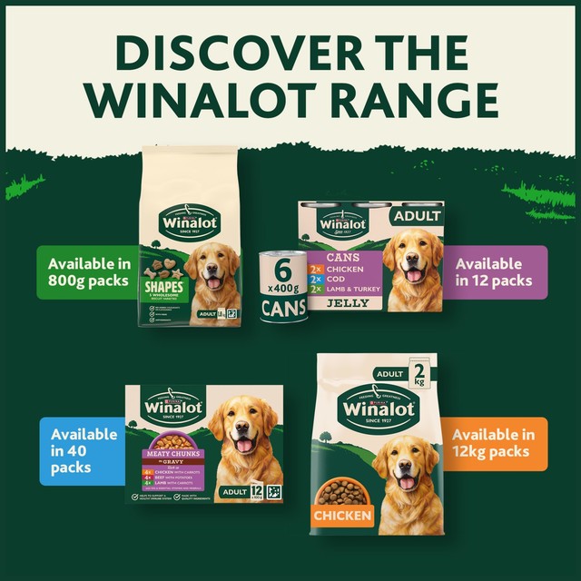 Winalot Meaty Chunks Mixed in Gravy wet dog food 80 x 100g (British brand)